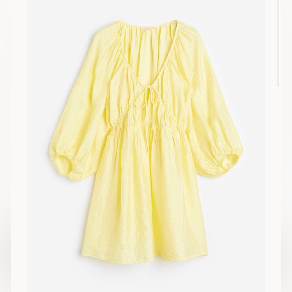 H&M - oversized yellow mini dress - M